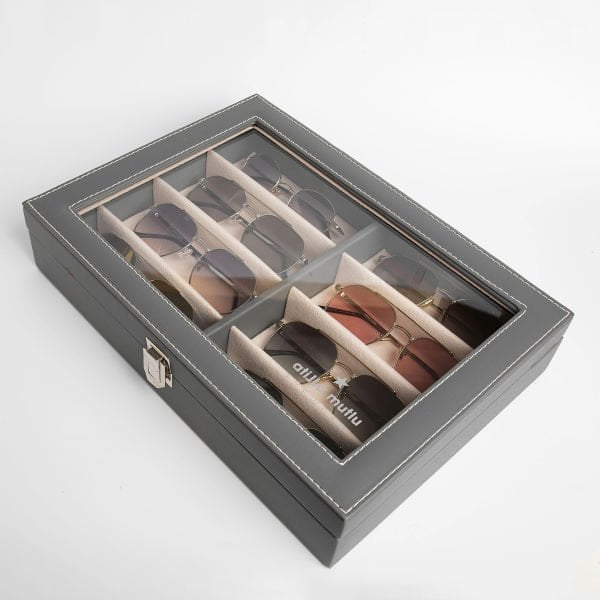 8 Piece Glasses Box Gray