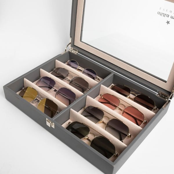 Caja para 8 vasos gris