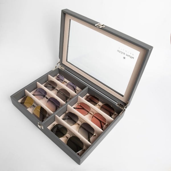 8 Piece Glasses Box Gray